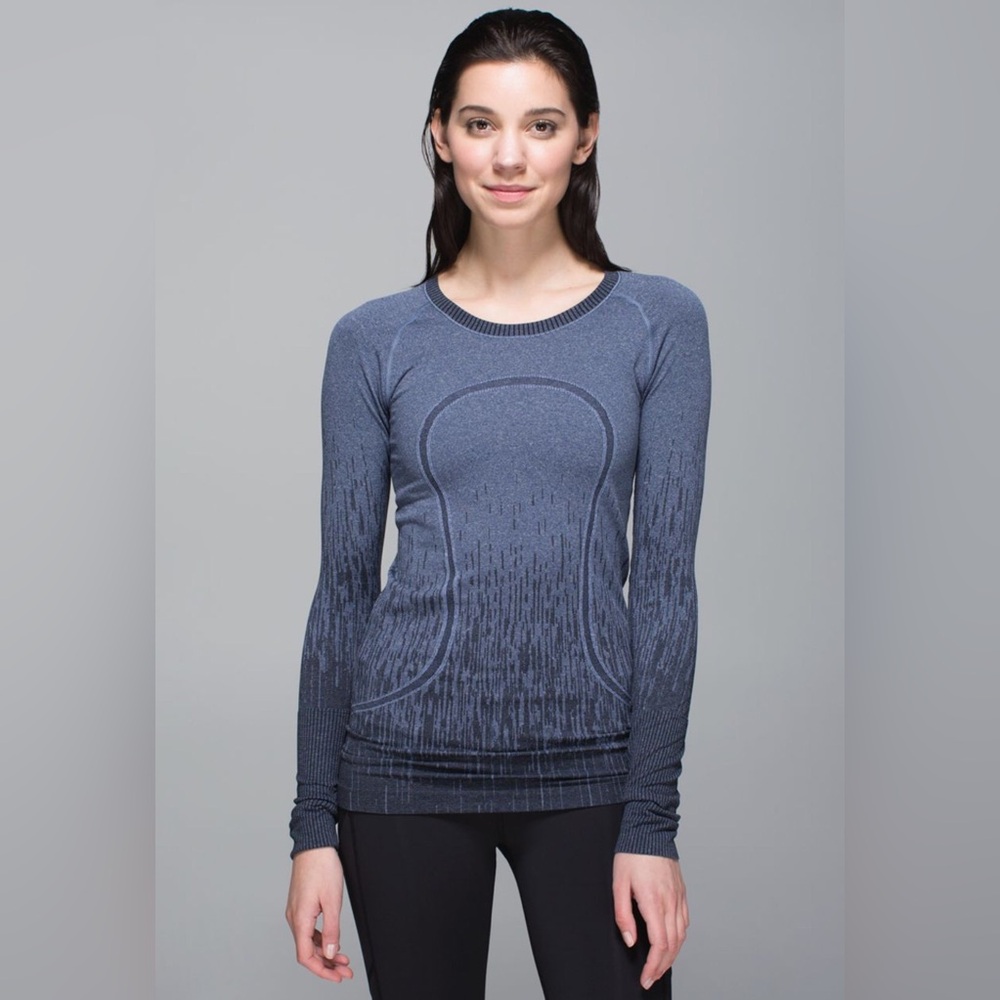 🌼 Lululemon Swiftly Tech Long Sleeve Shirt Heathered Deep Navy | Size 8